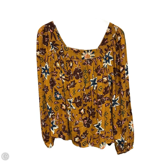 Top Long Sleeve By Sonoma In Tan, Size: M