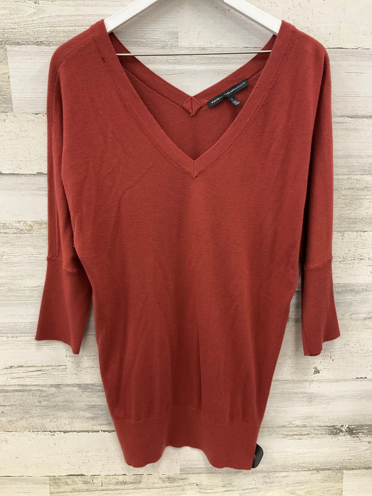 Top Long Sleeve By White House Black Market In Copper, Size: L