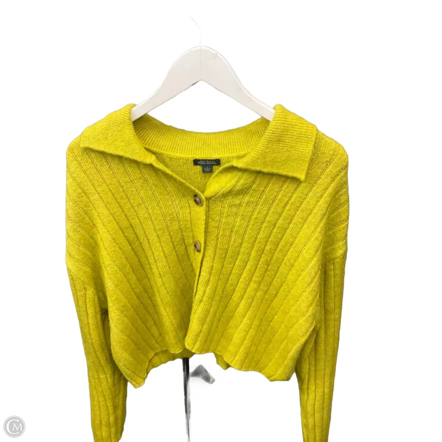Sweater Cardigan By Wild Fable In Yellow, Size: L