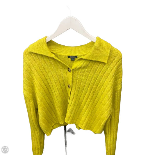 Sweater Cardigan By Wild Fable In Yellow, Size: L