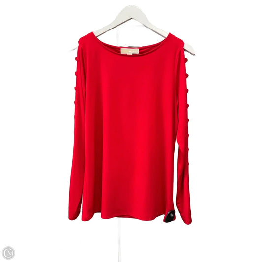 Top Long Sleeve By Michael By Michael Kors In Red, Size: M