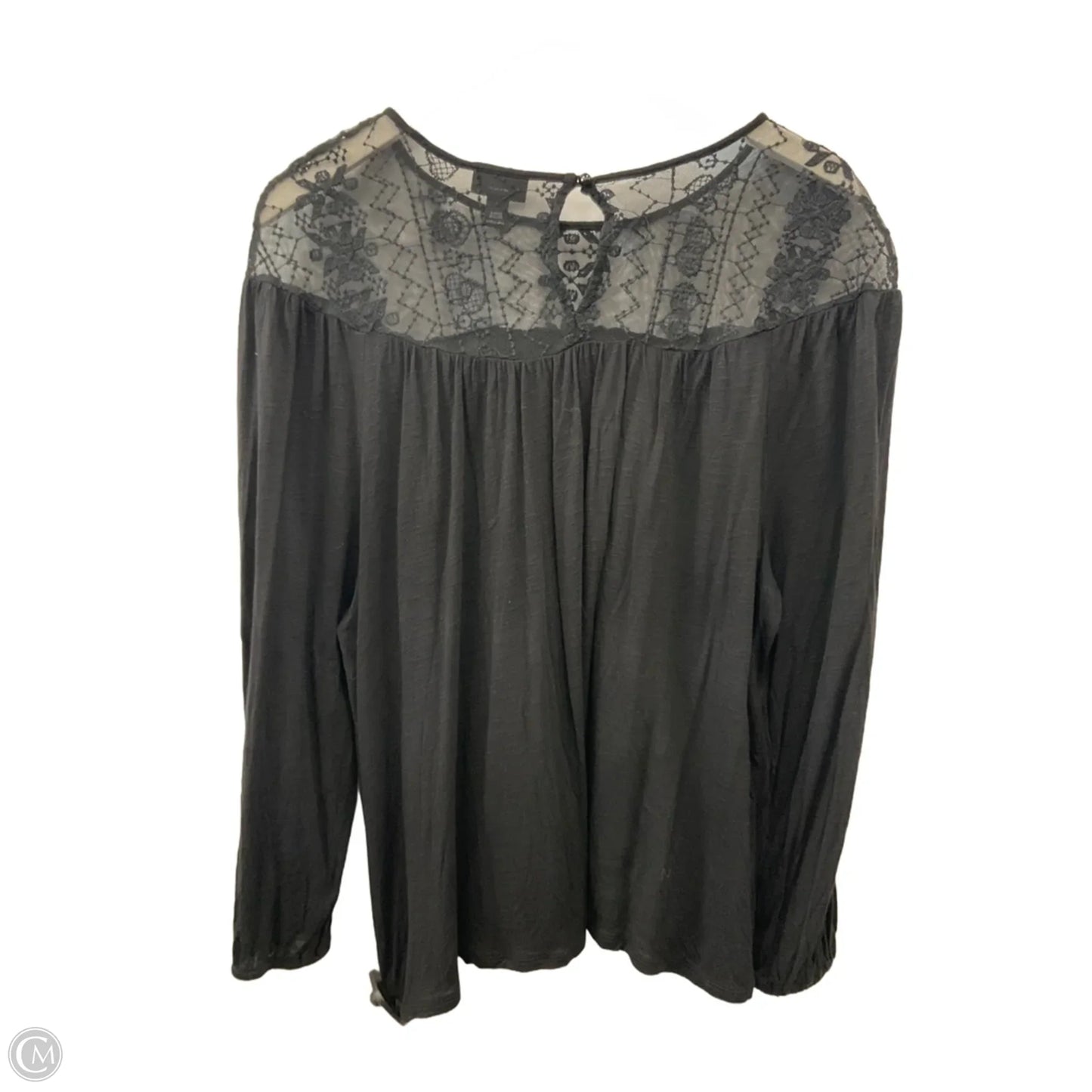 Top Long Sleeve By Ana In Black, Size: L