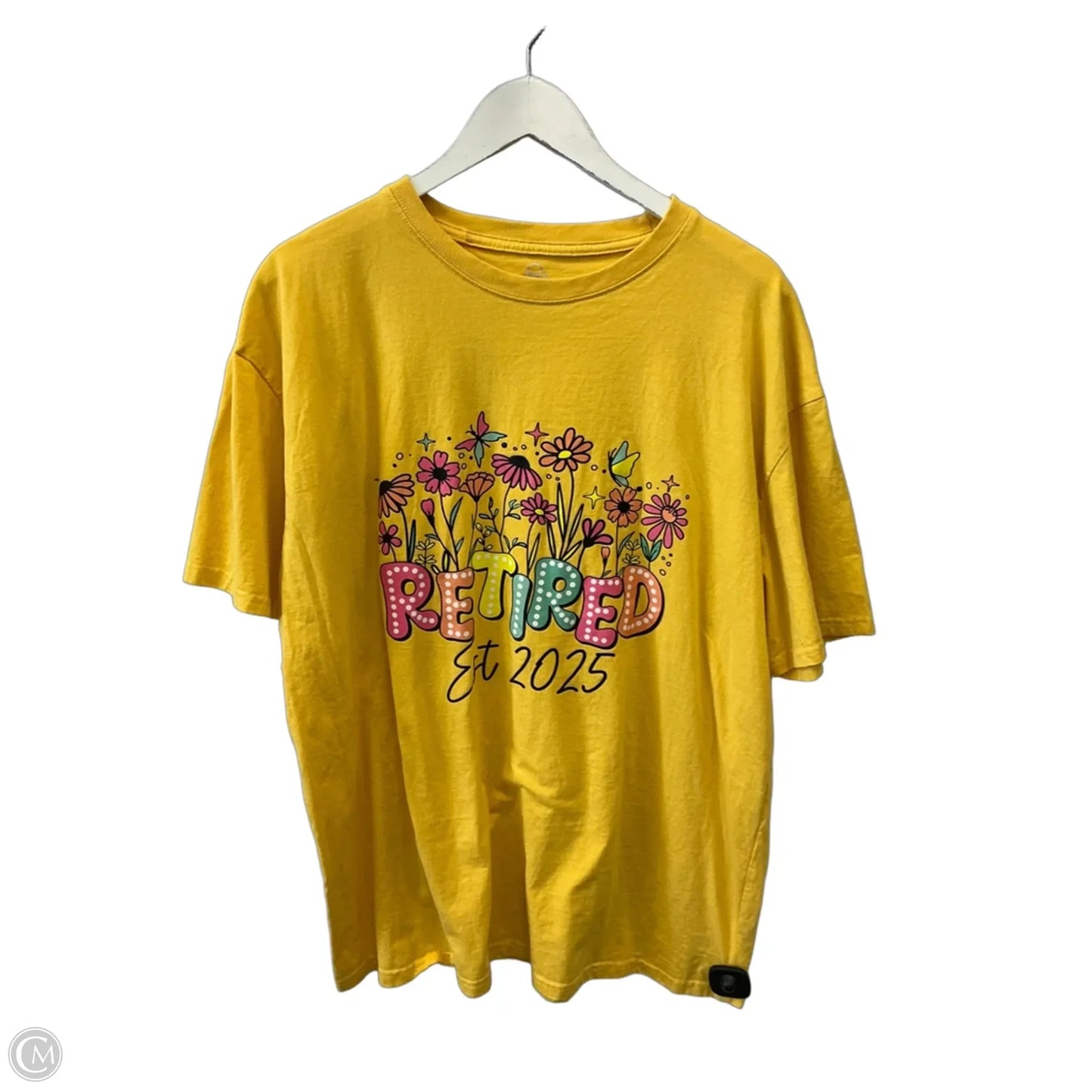 Top Short Sleeve By Clothes Mentor In Yellow, Size: 2x