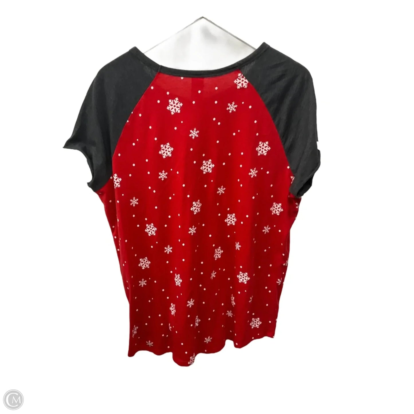 Top Short Sleeve By Holiday Time In Grey & Red, Size: Xxl
