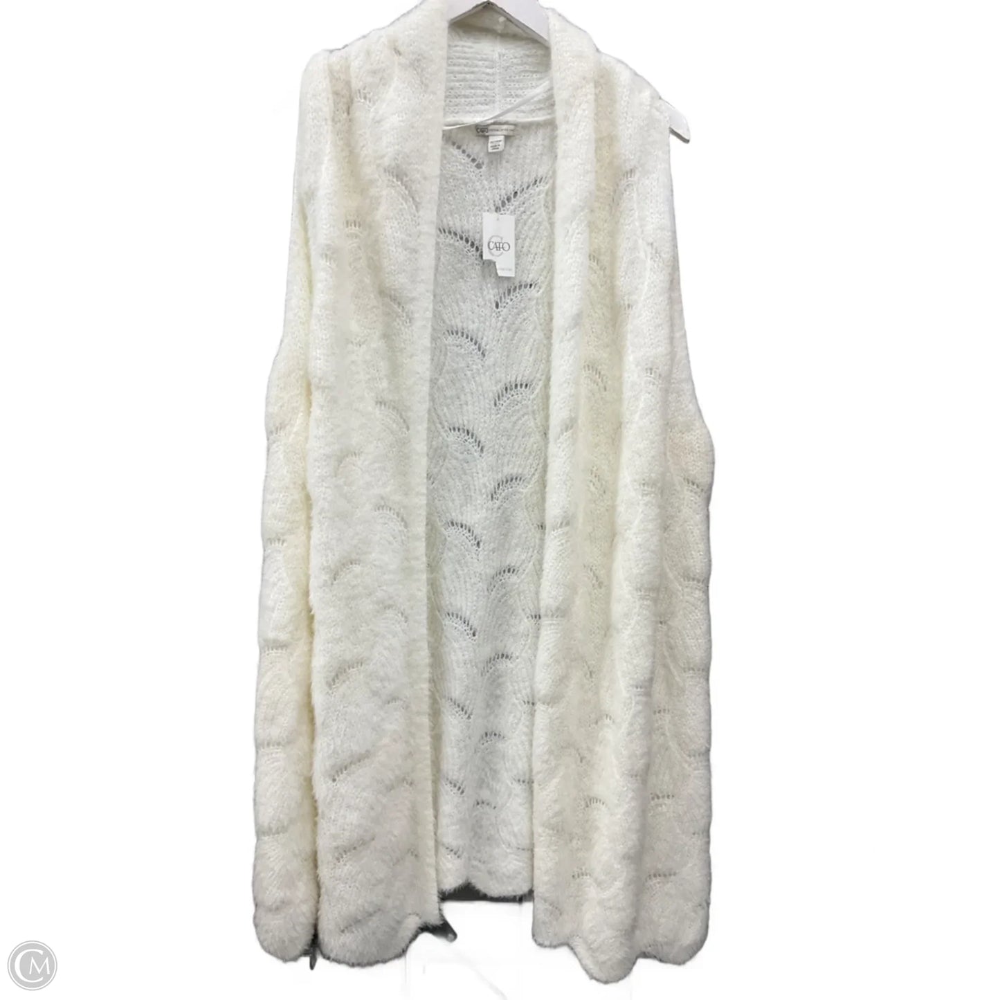 Vest Sweater By Cato In White, Size: 3x