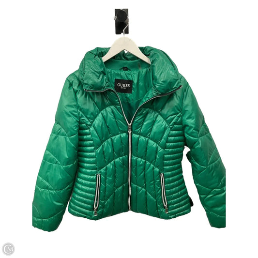 Jacket Puffer & Quilted By Guess In Green, Size: L