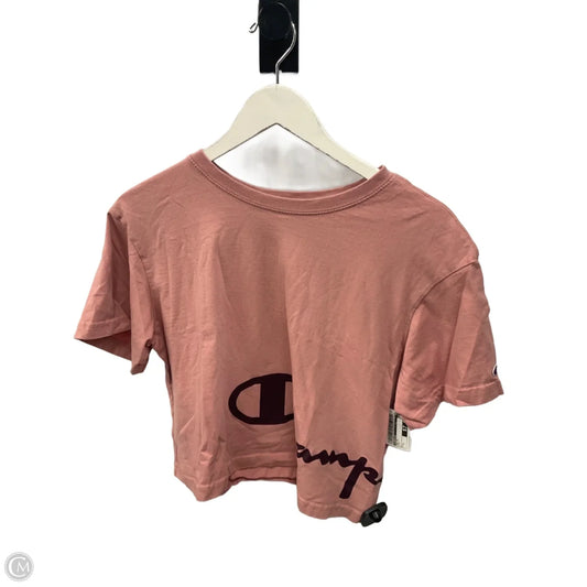 Top Short Sleeve By Champion In Pink, Size: L