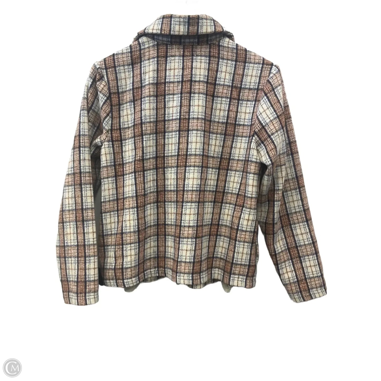 Jacket Shirt By Melloday In Plaid Pattern, Size: M