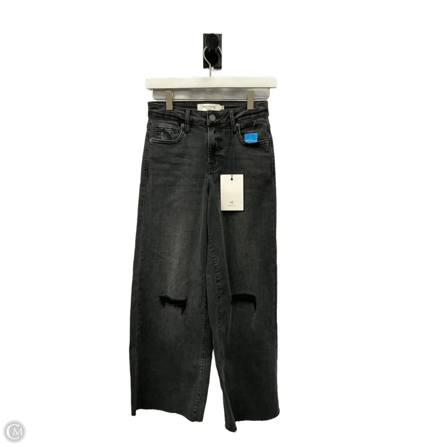 Jeans Cropped By Hidden In Black Denim, Size: 2