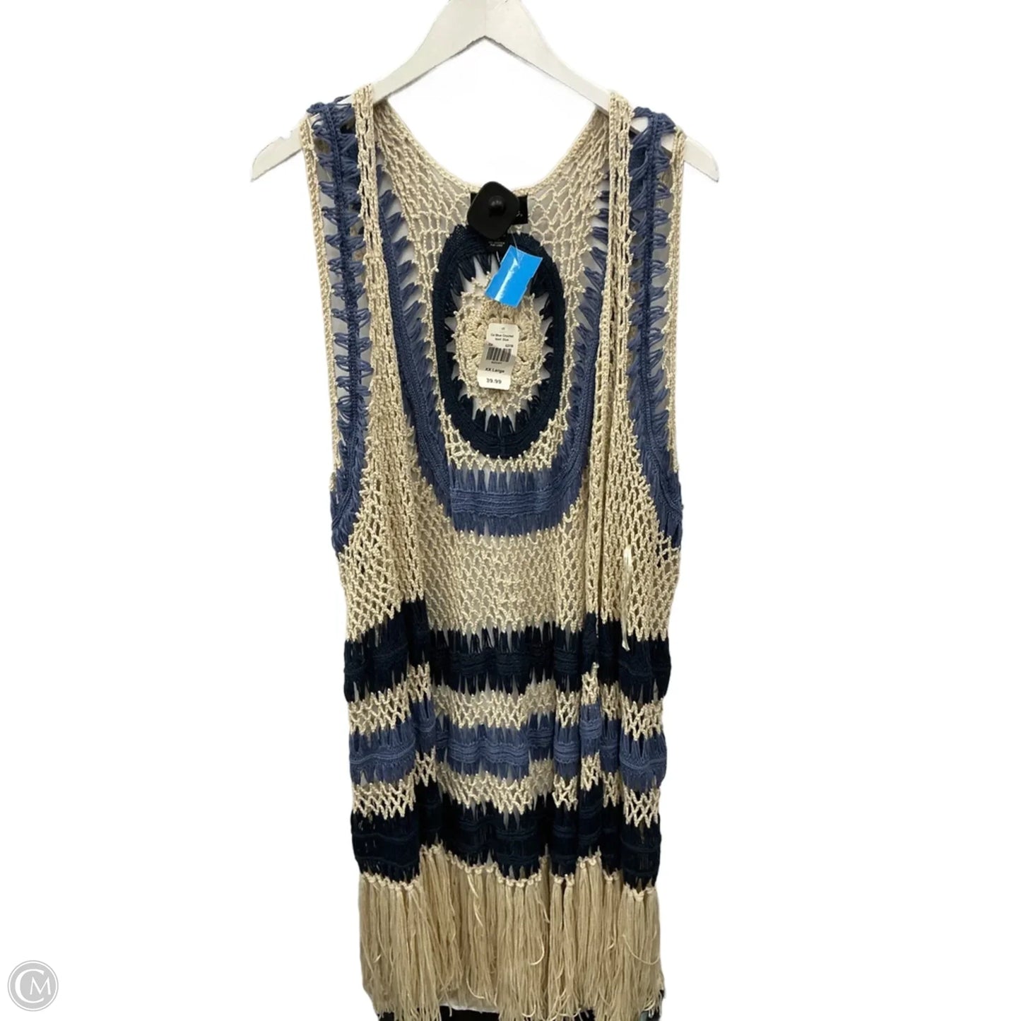 Vest Other By Clothes Mentor In Blue & Cream, Size: Xxl