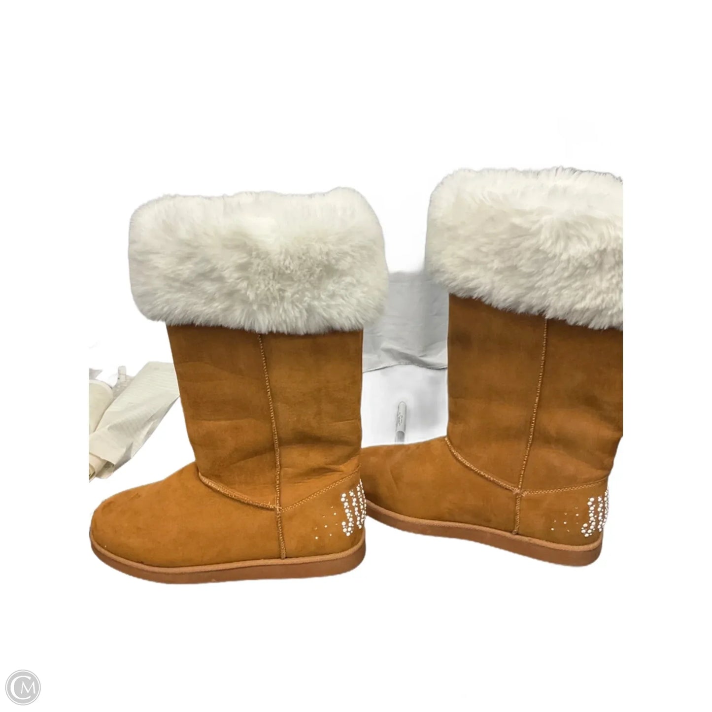 Boots Mid-calf Flats By Juicy Couture In Tan, Size: 10