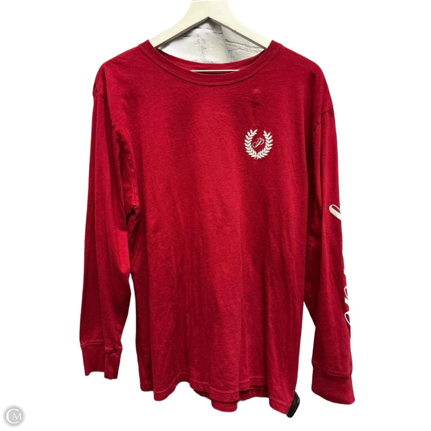 Top Long Sleeve By Pink In Red, Size: M