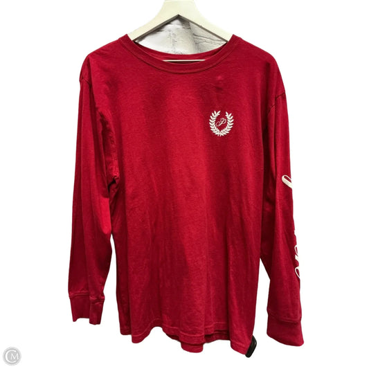 Top Long Sleeve By Pink In Red, Size: M