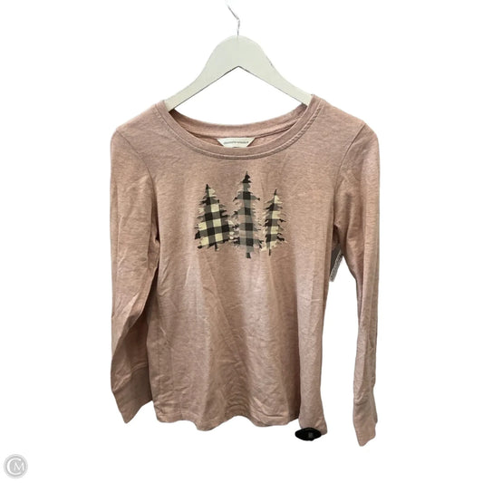 Top Long Sleeve By Christopher And Banks In Pink, Size: S