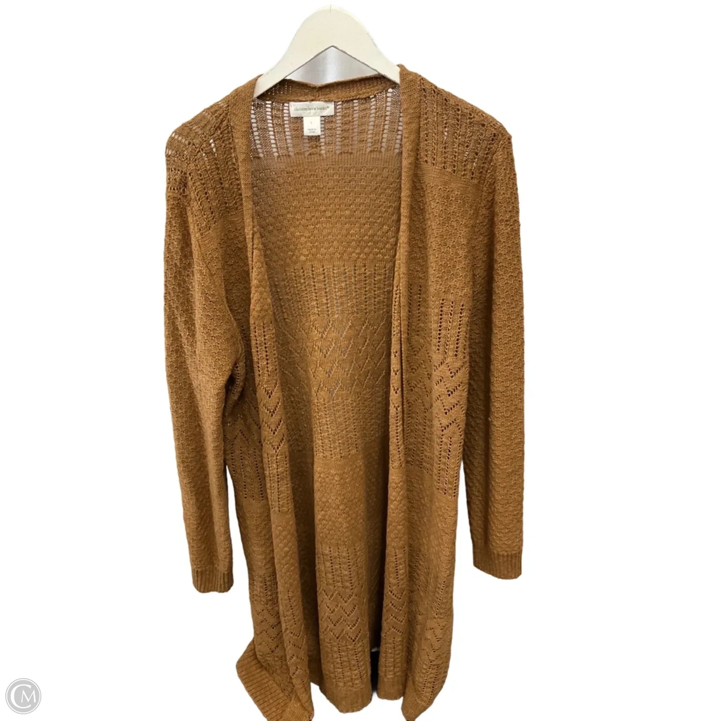 Cardigan By Christopher And Banks In Tan, Size: L