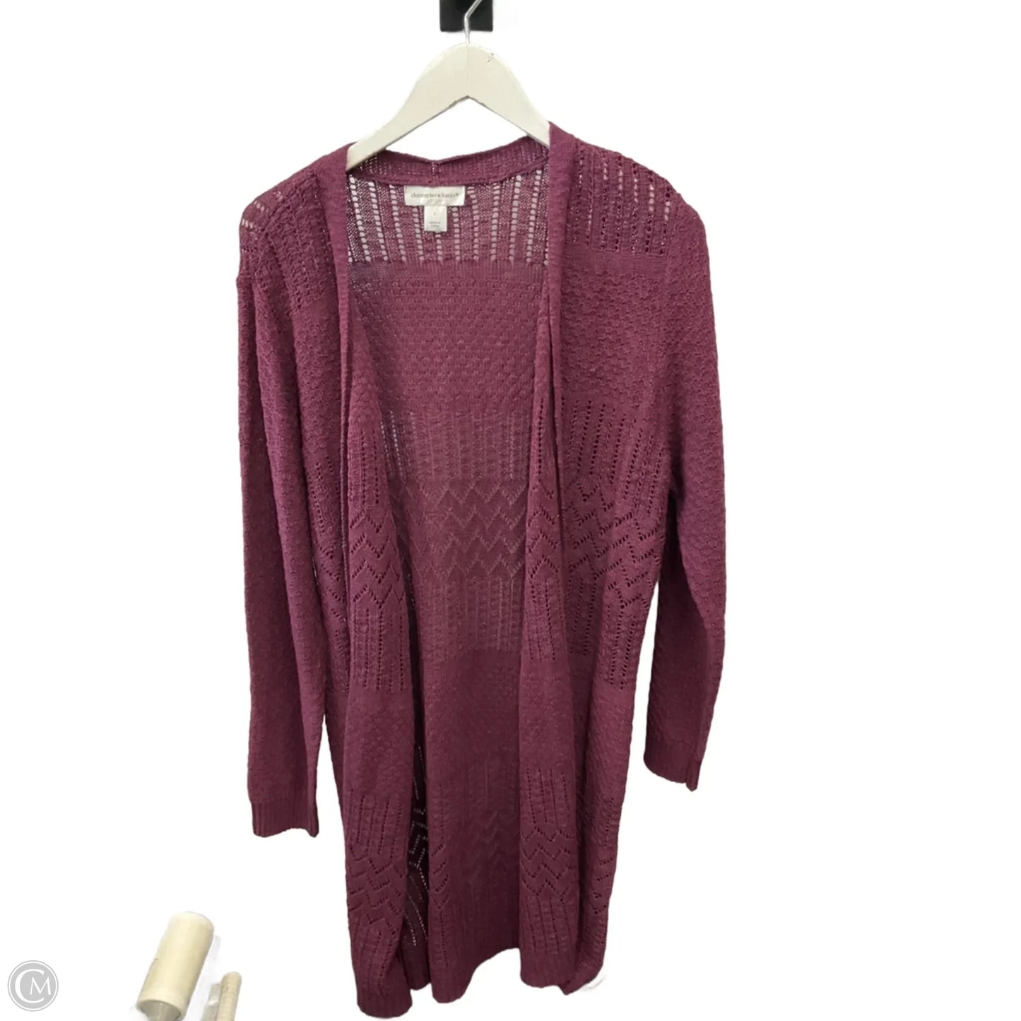 Cardigan By Christopher And Banks In Purple, Size: L