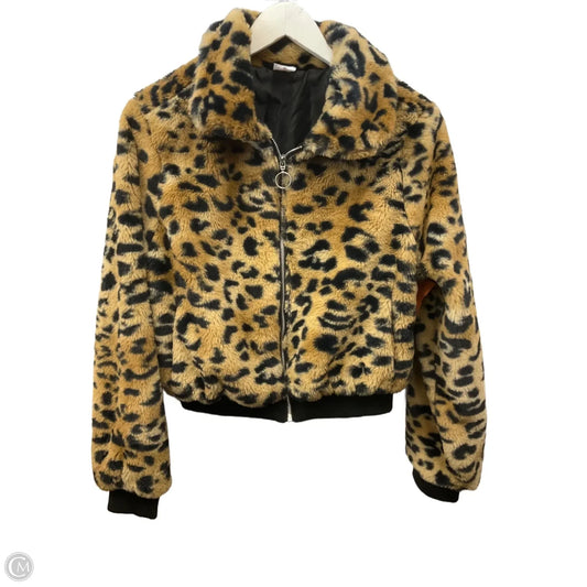 Jacket Faux Fur & Sherpa By No Boundaries In Animal Print, Size: L