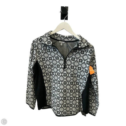 Athletic Sweatshirt Collar By Talbots In Black & White, Size: M