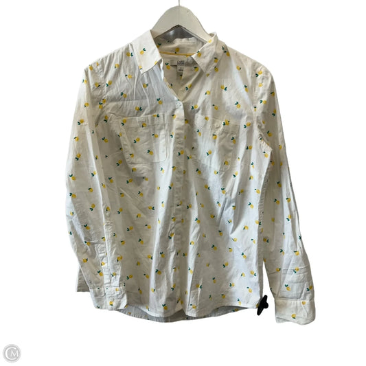 Top Long Sleeve By Croft And Barrow In White, Size: S