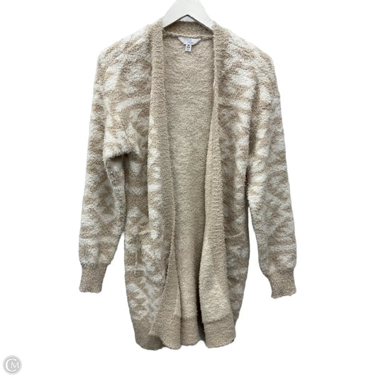 Sweater Cardigan By Time And Tru In Tan & White, Size: Xs