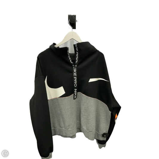 Athletic Sweatshirt Collar By Nike Apparel In Black & Grey, Size: 3x