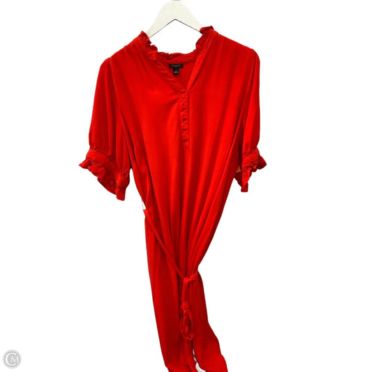 Dress Casual Midi By Ann Taylor In Red, Size: Xl