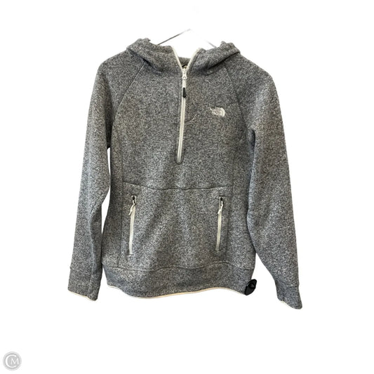 Athletic Sweatshirt Hoodie By The North Face In Grey, Size: M