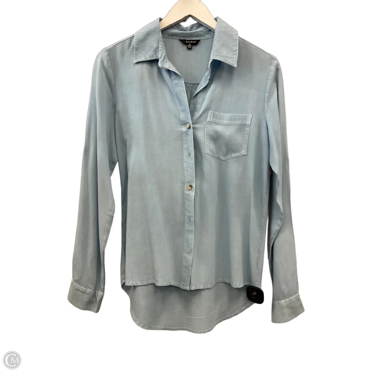 Top Long Sleeve By Sim & Sam In Blue, Size: M