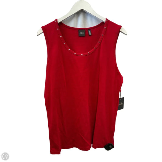 Top Sleeveless By Rafaella In Red, Size: Xl