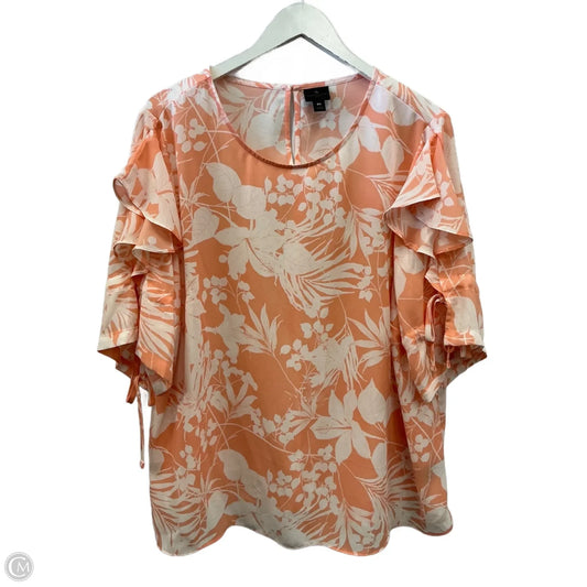 Top Short Sleeve By Worthington In Tropical Print, Size: Xl