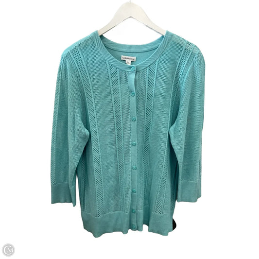 Cardigan By Croft And Barrow In Aqua, Size: Xl