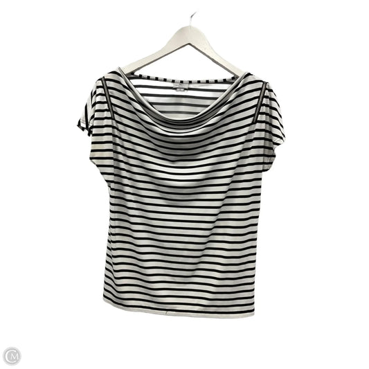 Top Short Sleeve By Worthington In Striped Pattern, Size: L