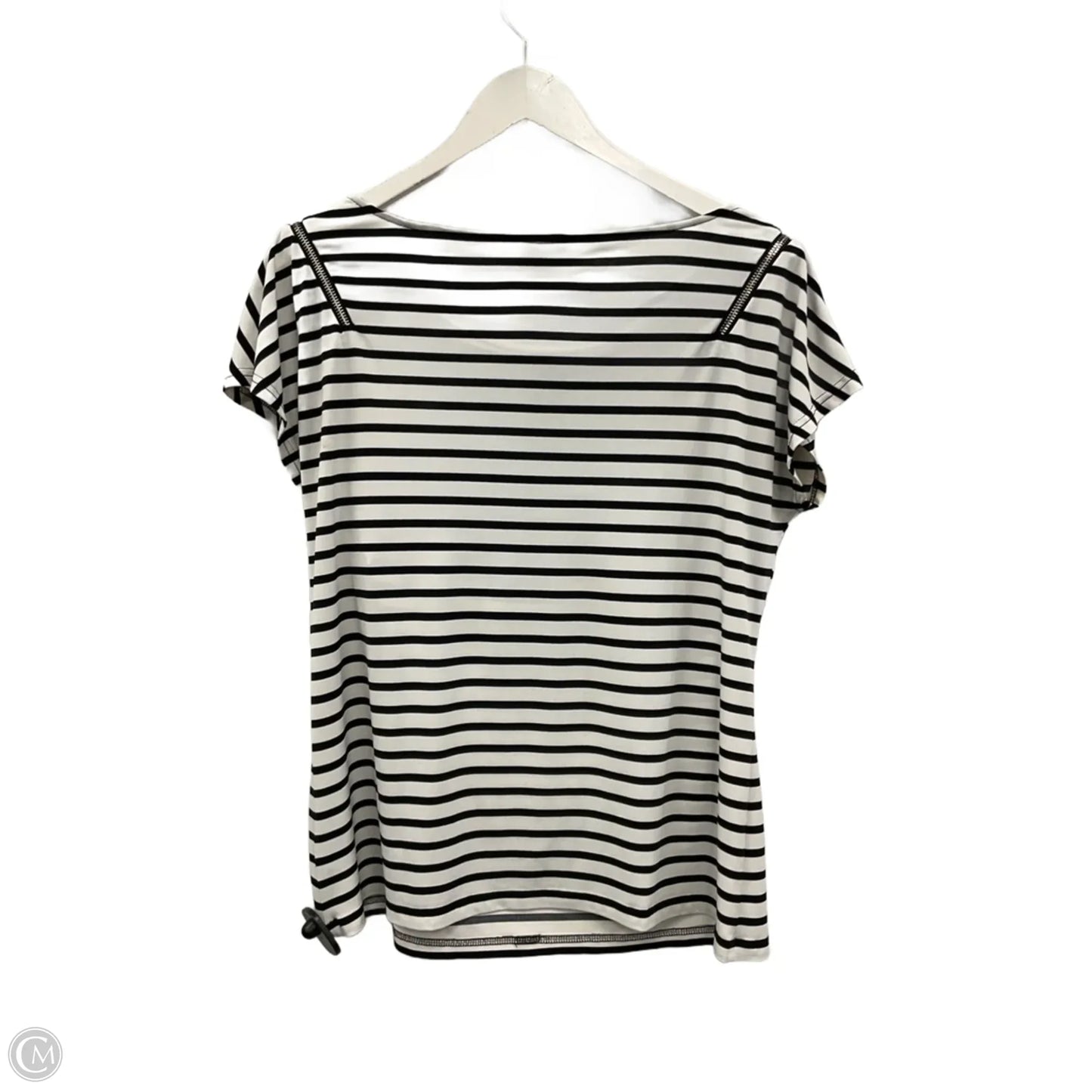Top Short Sleeve By Worthington In Striped Pattern, Size: L