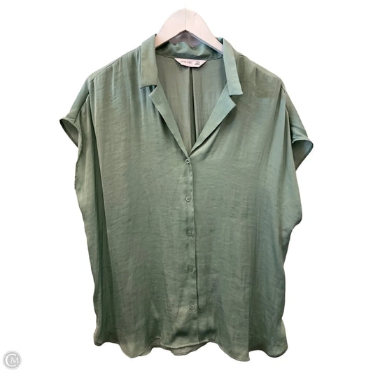 Blouse Short Sleeve By Nine West Apparel In Green, Size: Xxl