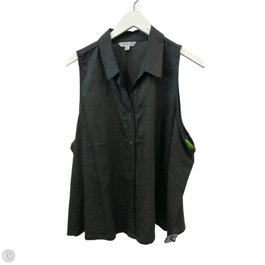 Top Sleeveless By Ophelia Roe In Black, Size: 2x