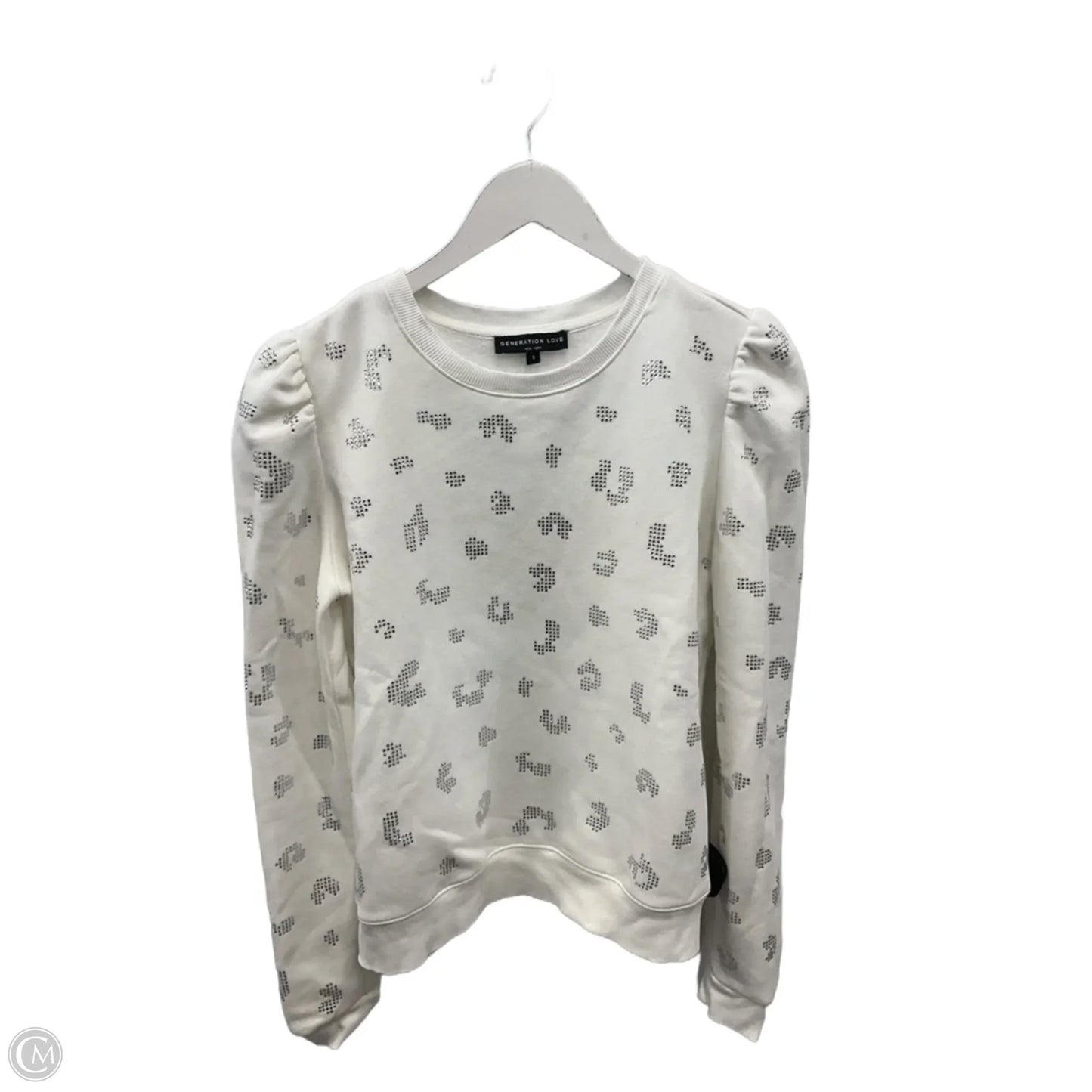 Sweatshirt Crewneck By Clothes Mentor In White, Size: S