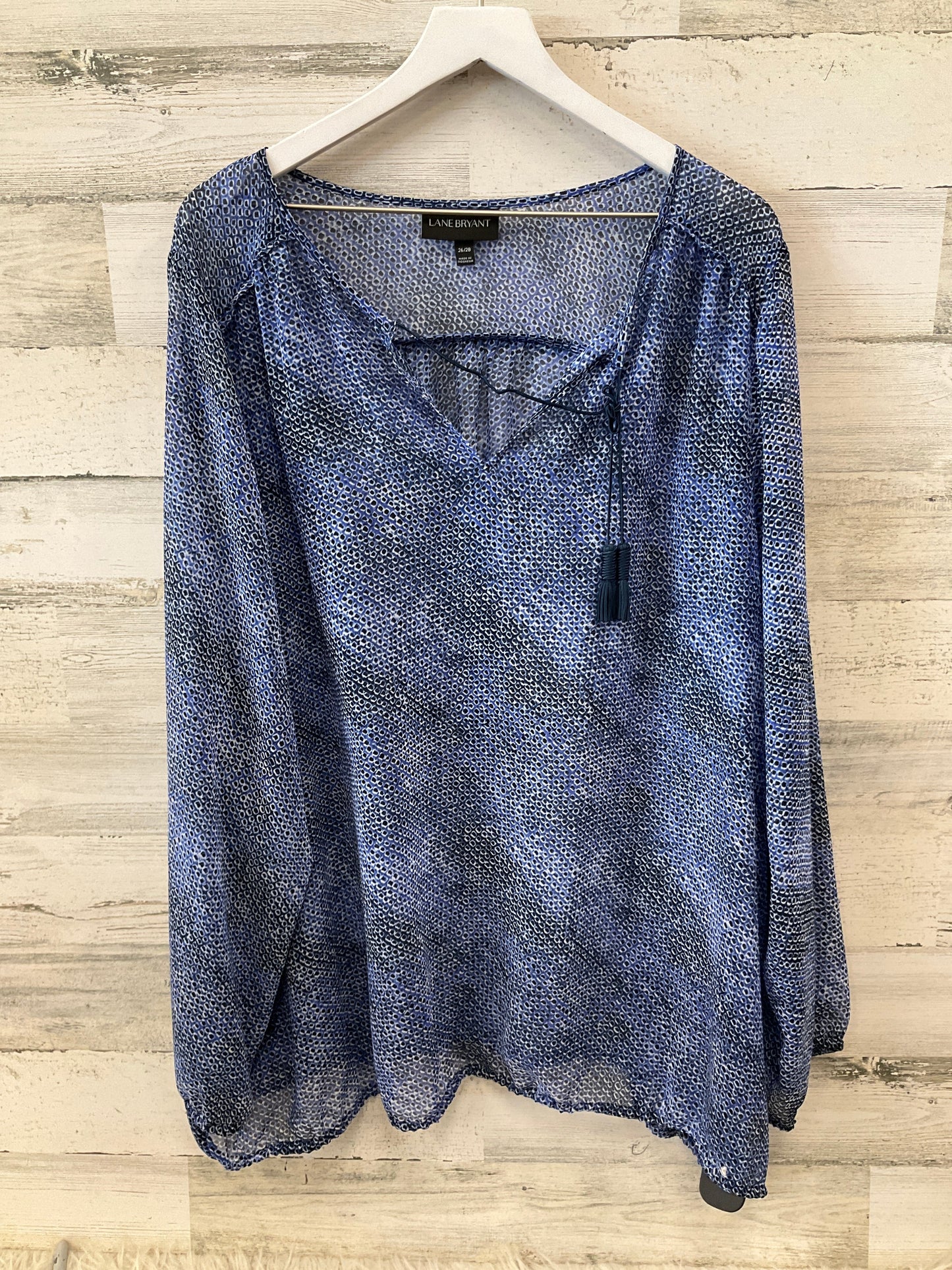 Top Long Sleeve By Lane Bryant In Black & Blue, Size: 4x