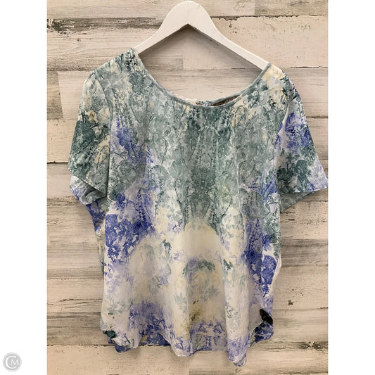 Top Short Sleeve By Charlie Jade In Green & Purple, Size: 2x