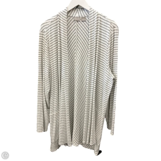 Cardigan By Chicos In Striped Pattern, Size: 2x