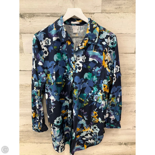 Top Long Sleeve By Chicos In Navy, Size: Xl