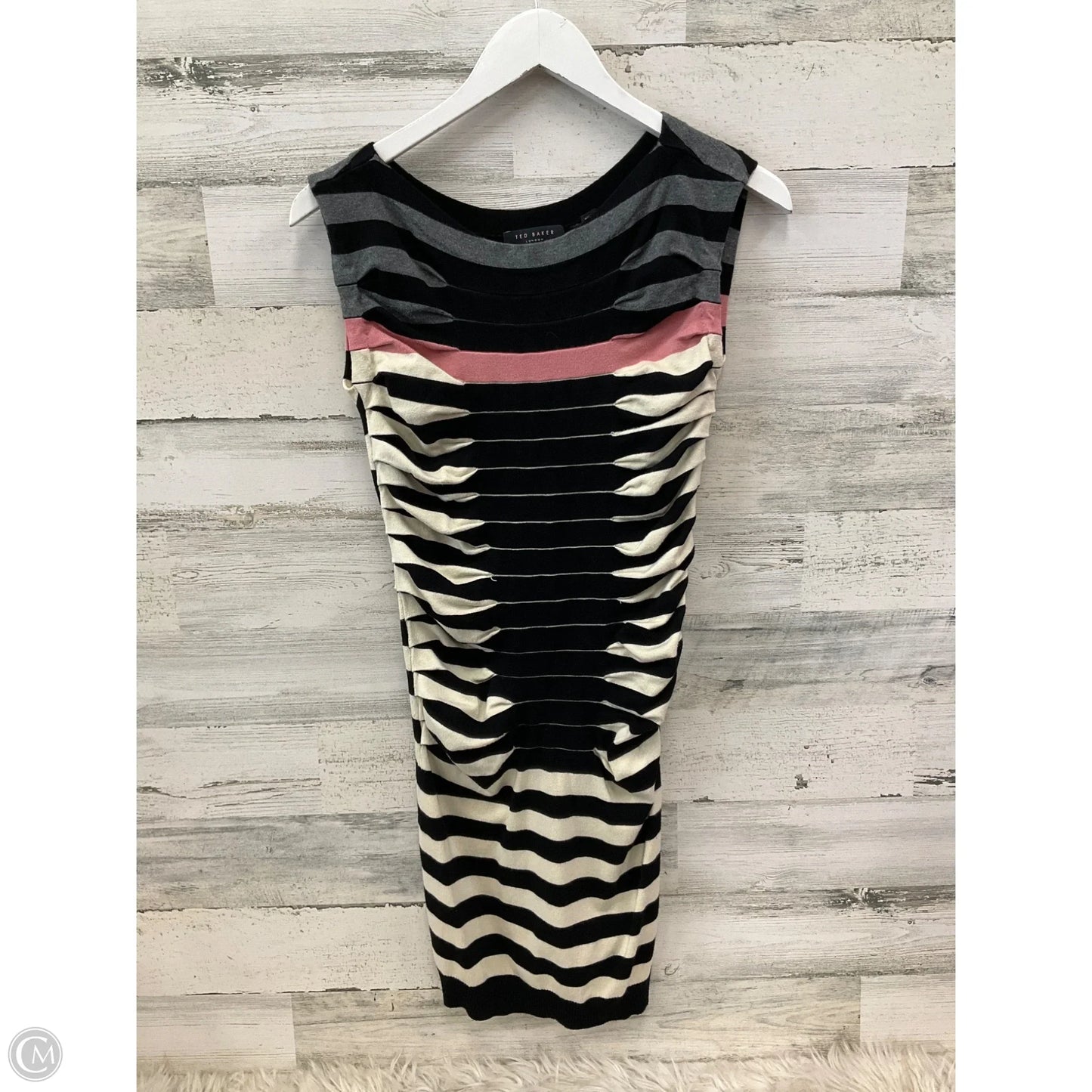 Dress Casual Short By Ted Baker In Black & Cream, Size: Xs