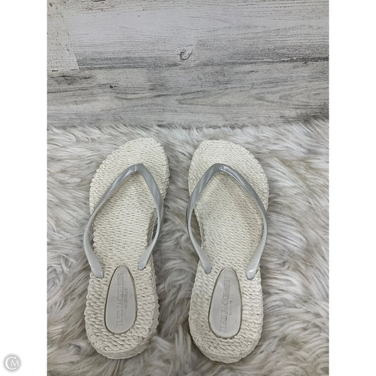 Sandals Flip Flops By Clothes Mentor In Silver, Size: 10