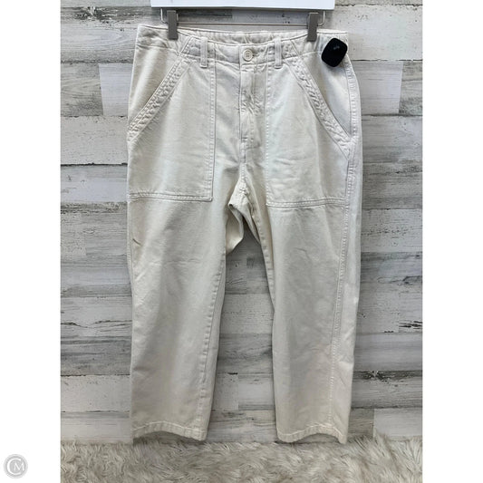 Jeans Wide Leg By Zara In Cream, Size: 12