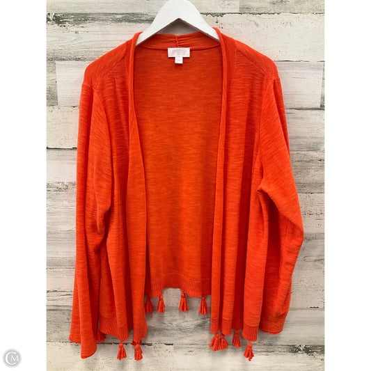 Cardigan By Clothes Mentor In Orange, Size: 2x