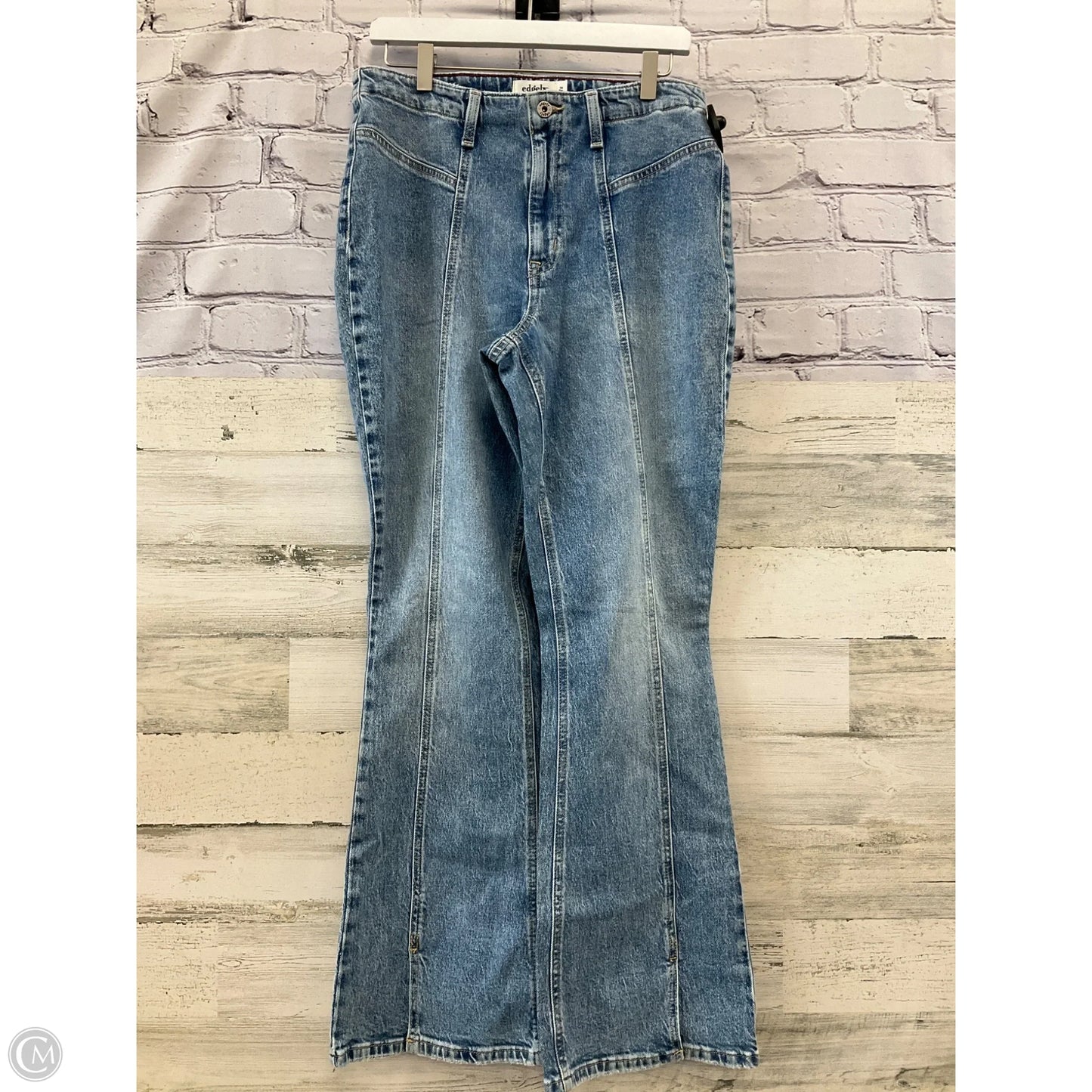 Jeans Flared By Clothes Mentor In Blue Denim, Size: 14