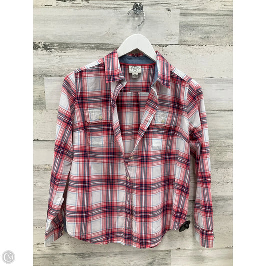 Top Long Sleeve By St Johns Bay In Blue & Red & White, Size: M