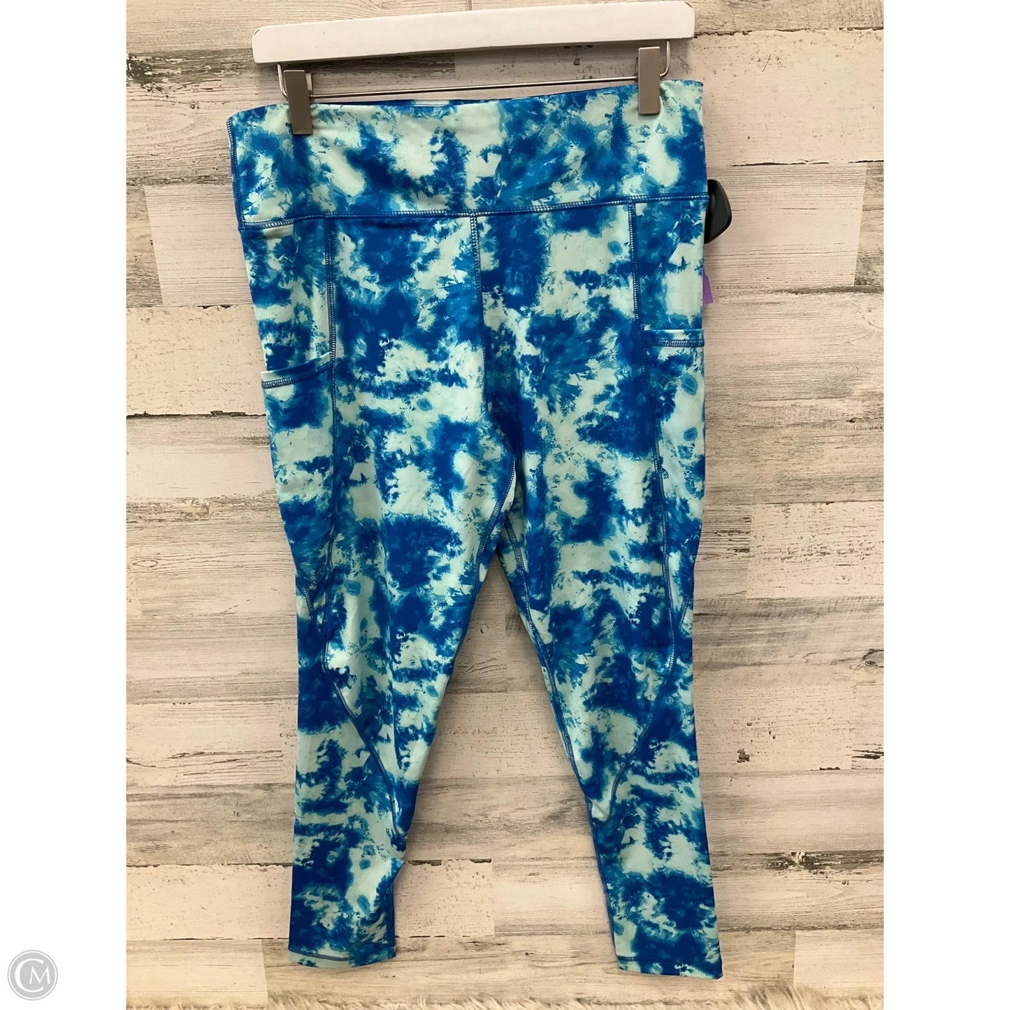 Athletic Leggings By Clothes Mentor In Blue & Green, Size: L