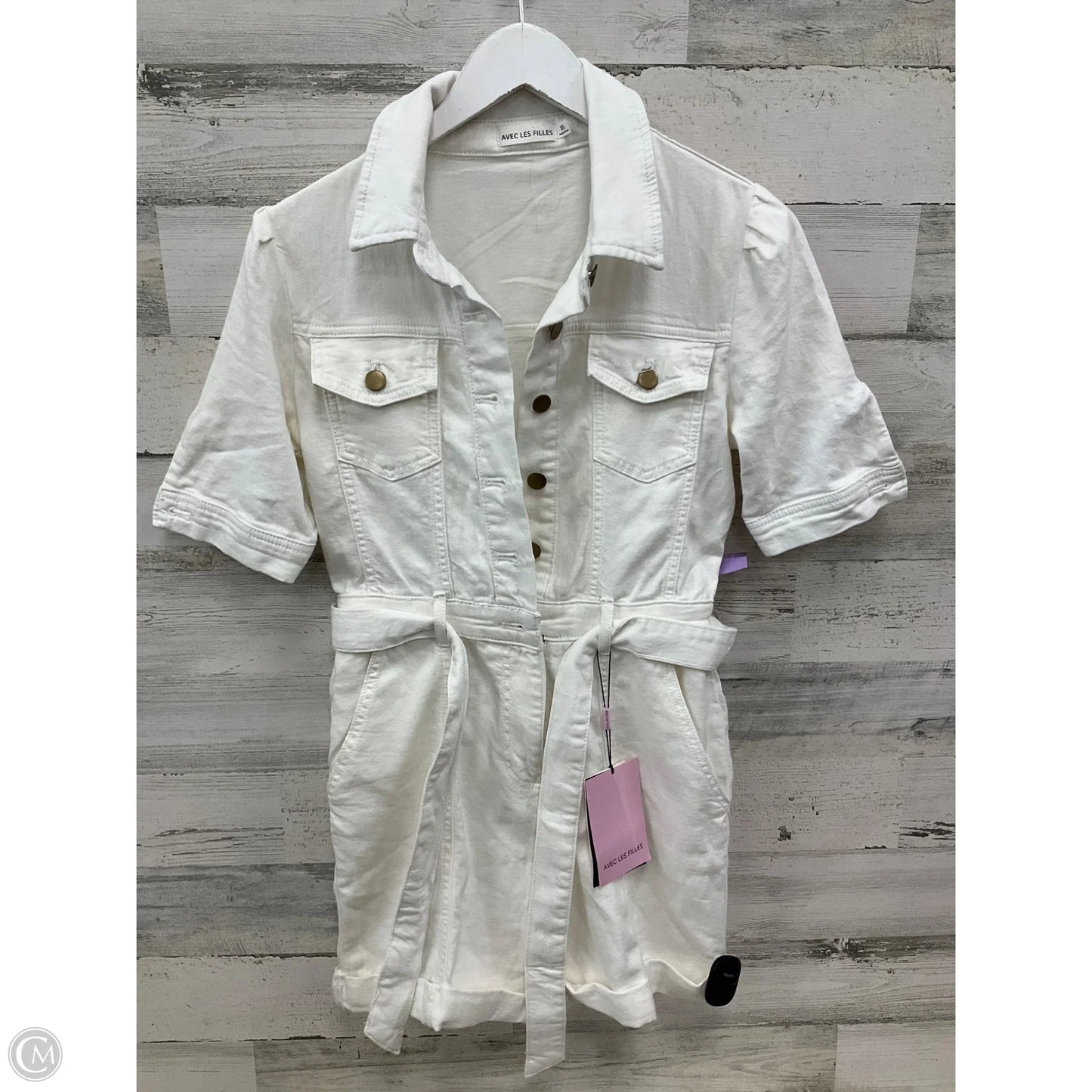 Romper By Avec Les Filles In White Denim, Size: Xs