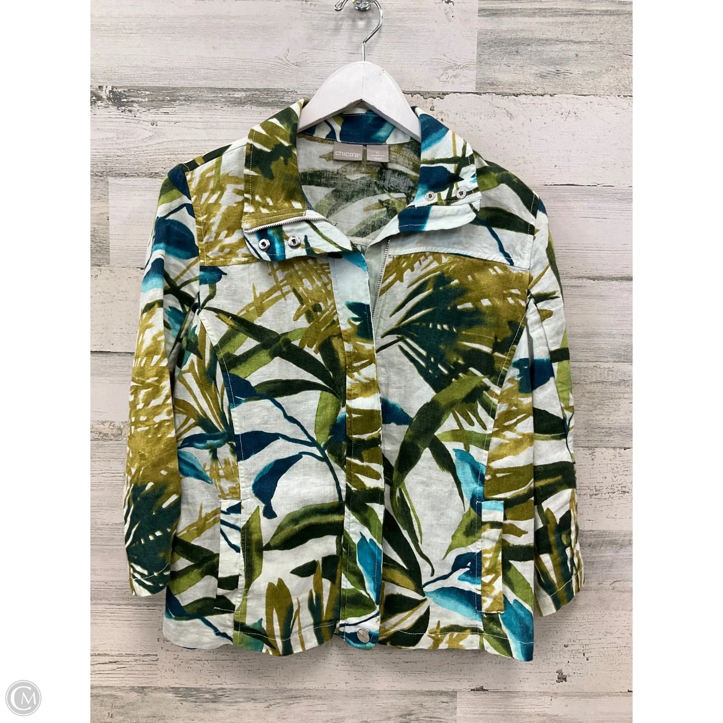 Jacket Other By Chicos In Tropical Print, Size: S