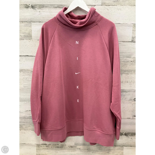 Athletic Sweatshirt Collar By Nike Apparel In Pink, Size: 2x
